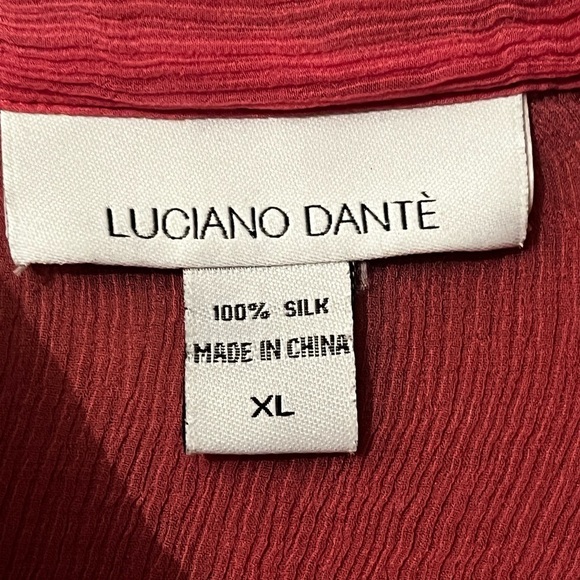 Luciano Dante 100% Silk Blouse Sz XL Pink Long Sleeve - Picture 5 of 6